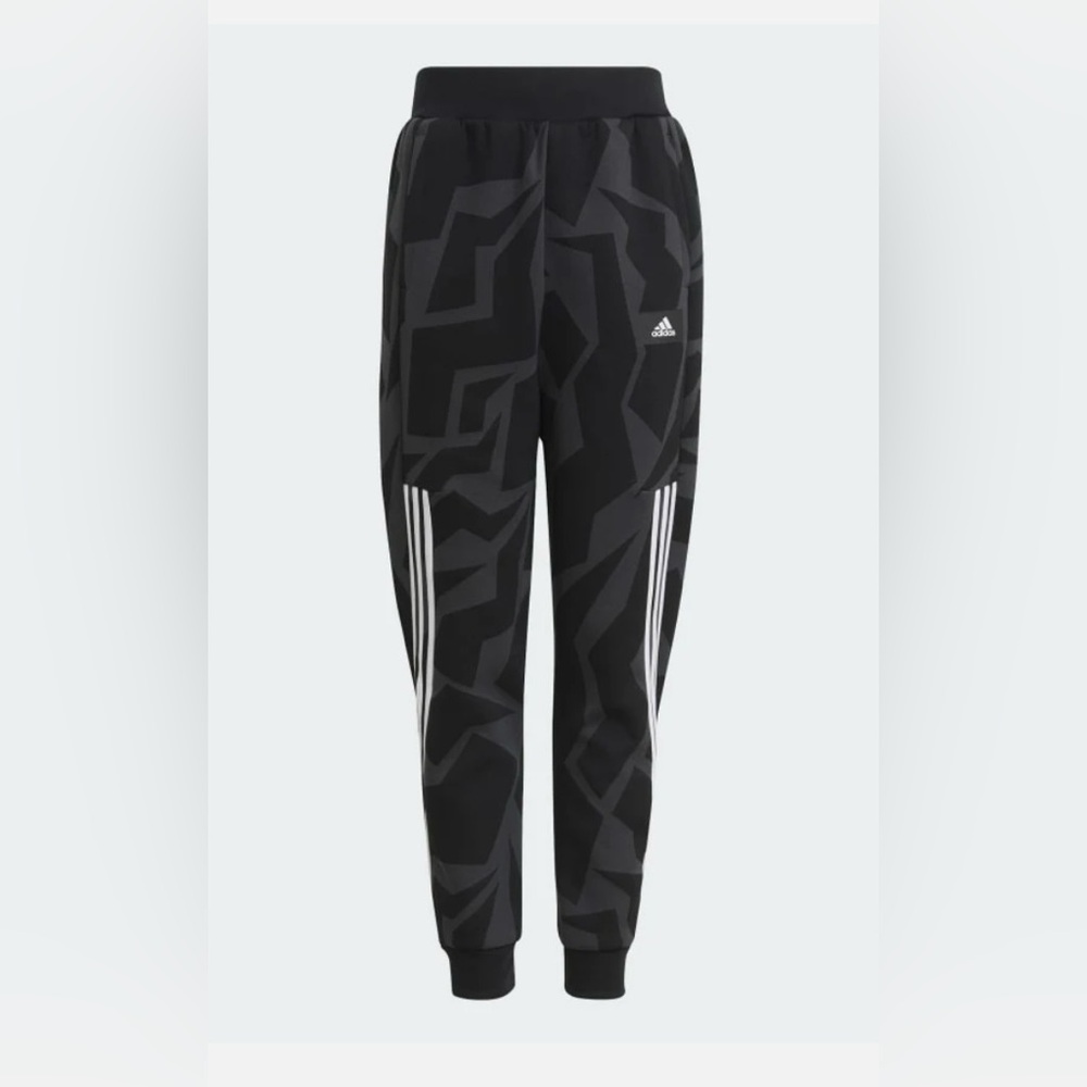 Adidas Boys Geometric Black/Carbon/White Joggers Size M(10-12) good condition